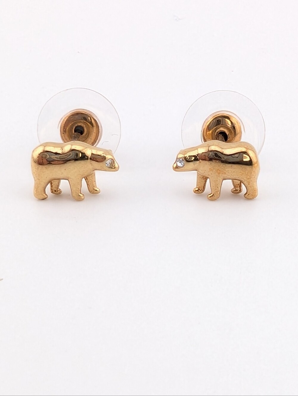 Kate Spade Gold Polar Bear "Cold Comforts" Stud Earrings